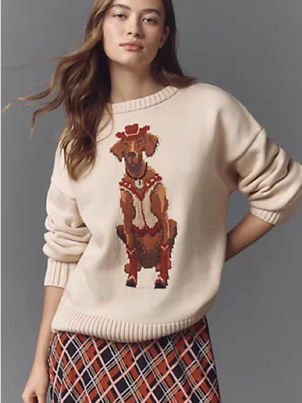 Anthropologie Porridge Western Jolene Dog Cowboy Pullover